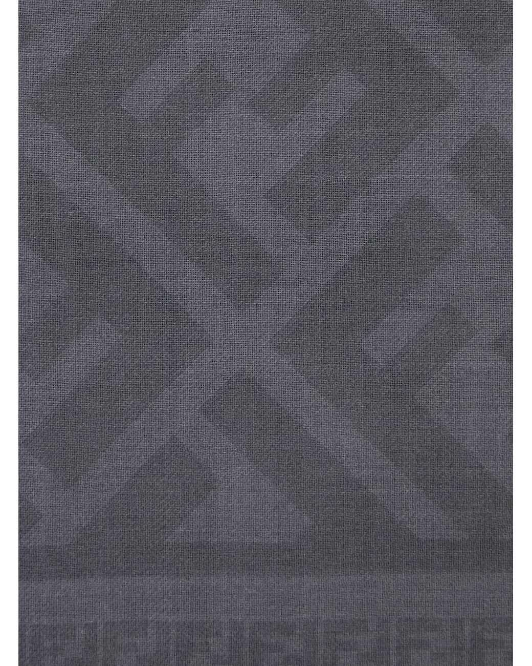 Fendi Gray Scarf With Ff Motif All-Over for men