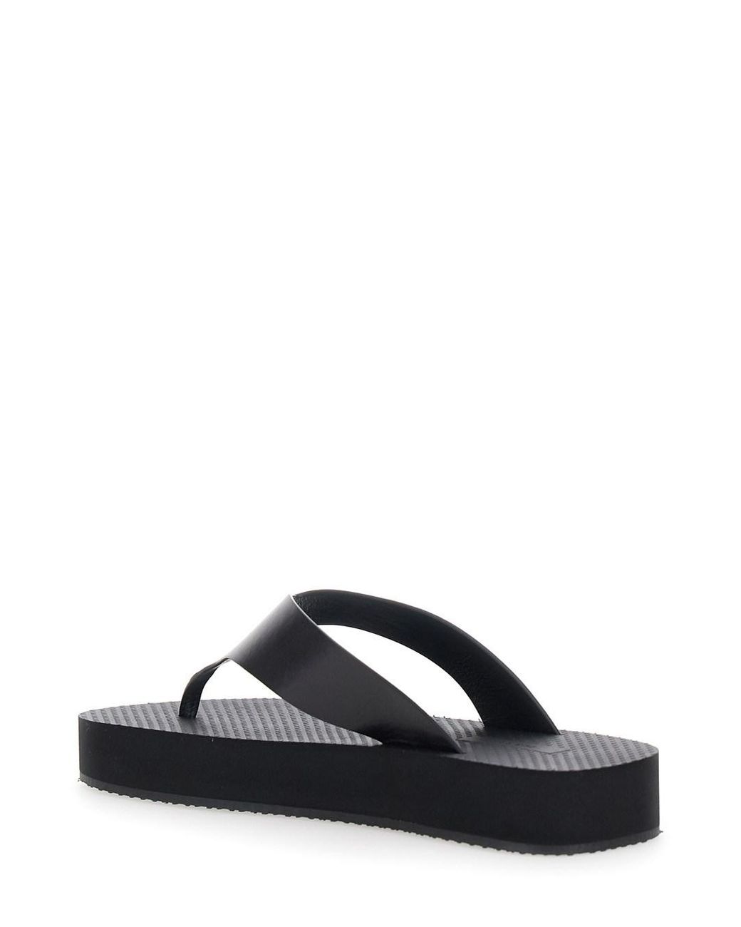The Row Black Flip Flops 'Ginza' With Flatform Sole