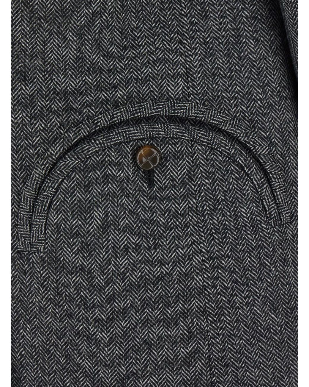 Blazé Milano Black Double-Breasted Jacket Wool Blend