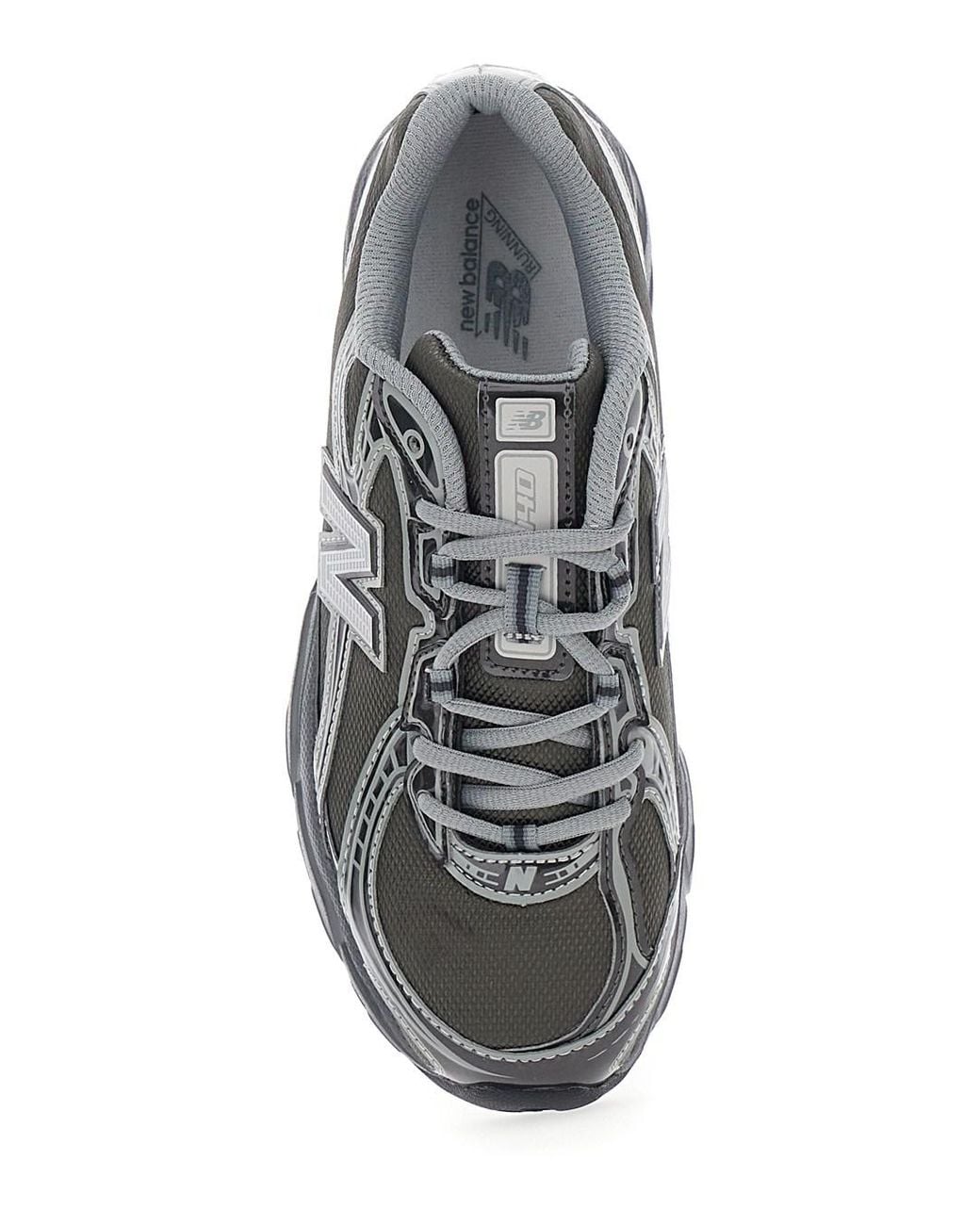 New Balance Gray '740' Sneakers With Metallic Details And Logo Patch O