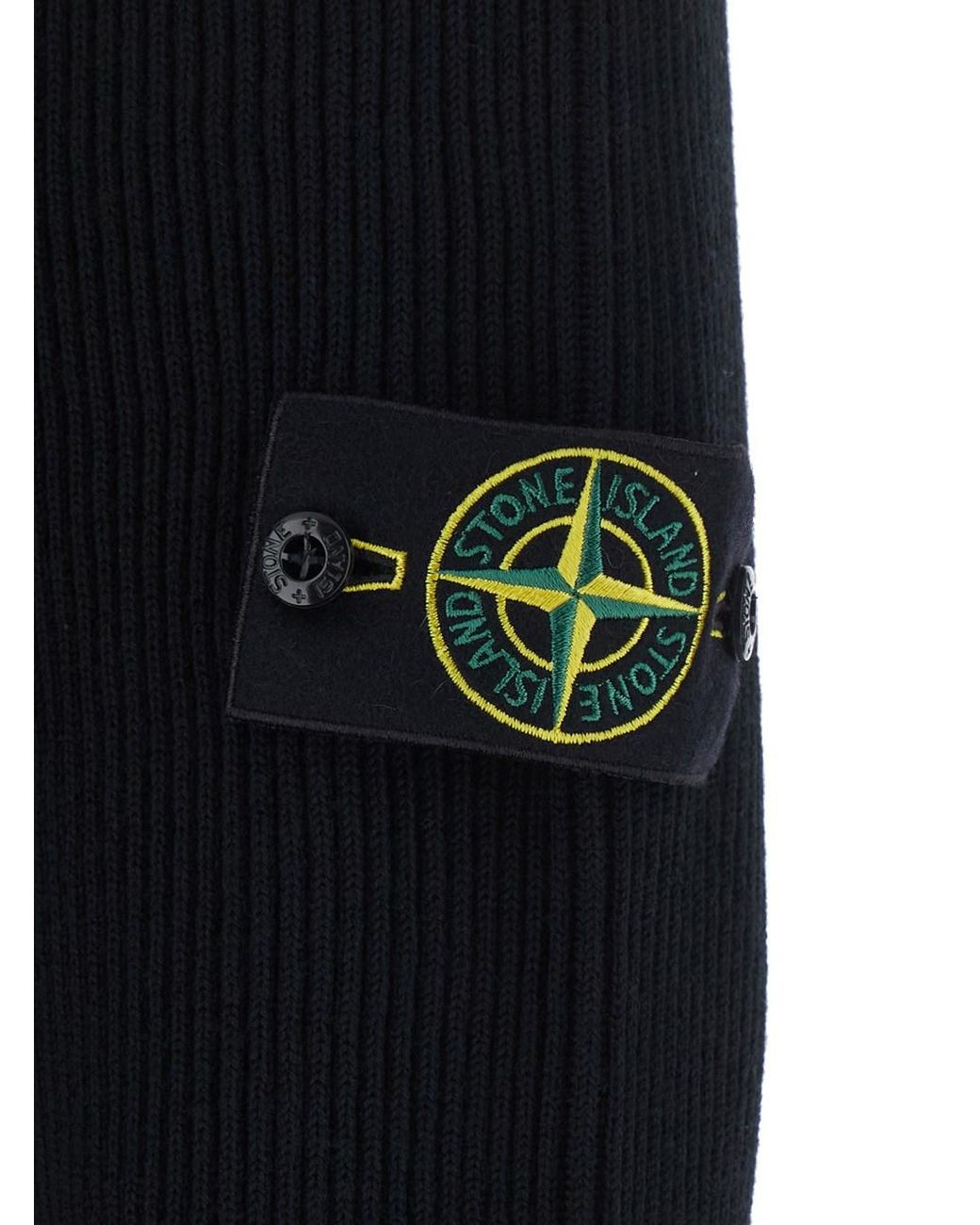 Stone Island Blue Sweater High-Collar Wool Tops for men
