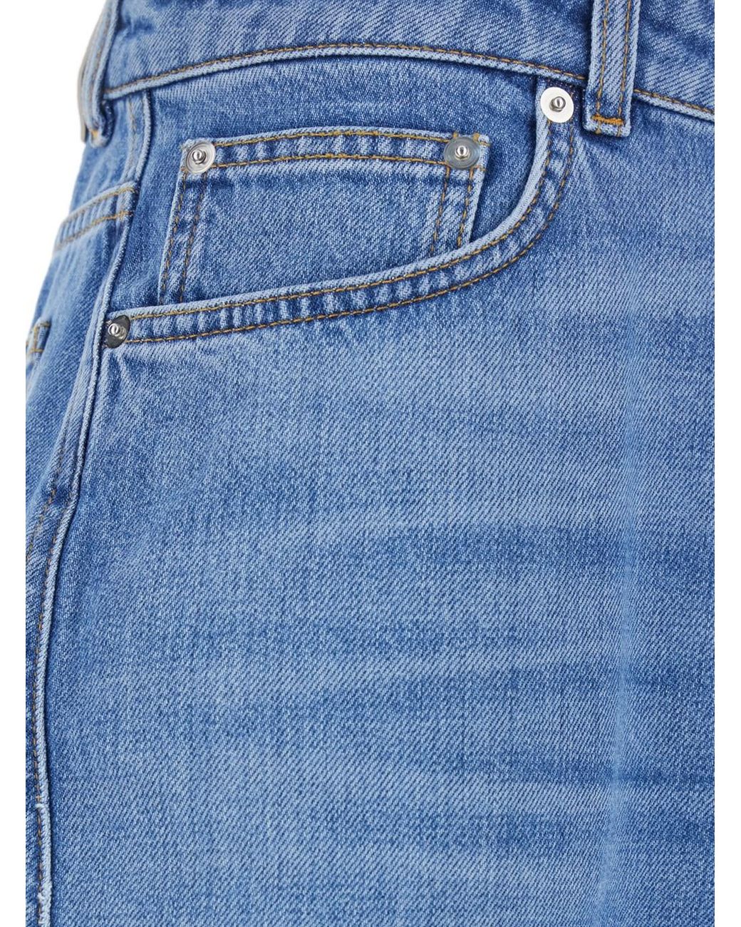 Jeans Con Gamba Ampia E Patch Logo Sul Retro di Givenchy in Blue