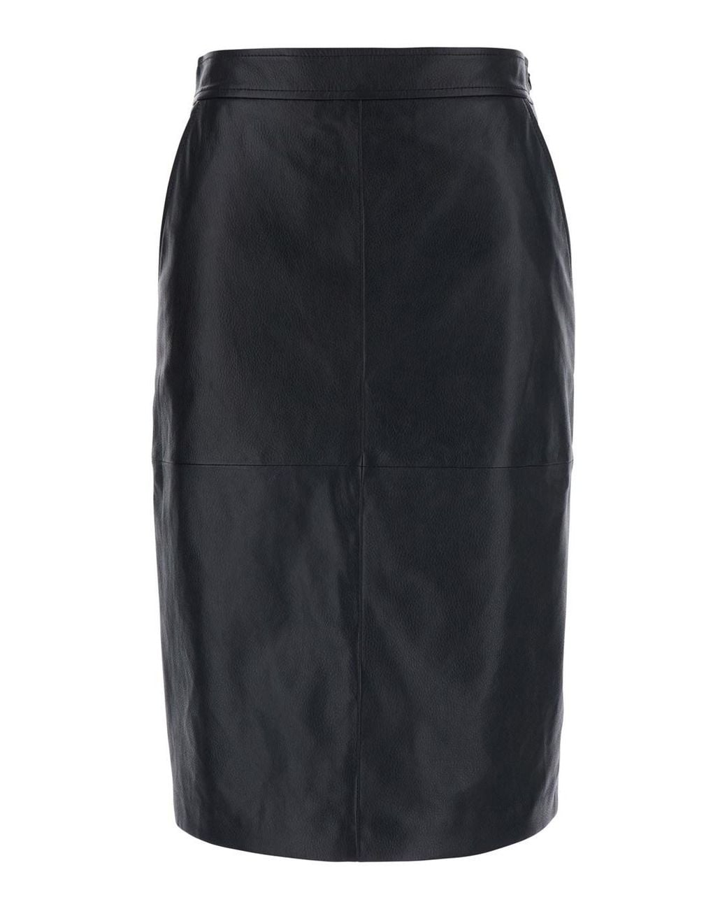 Max Mara Black Skirt Timore Leather Lamb