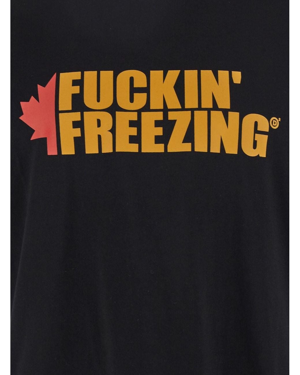 DSquared² Black Crewneck T-Shirt With Print On The Front And Logo Lettering On The Rear for men