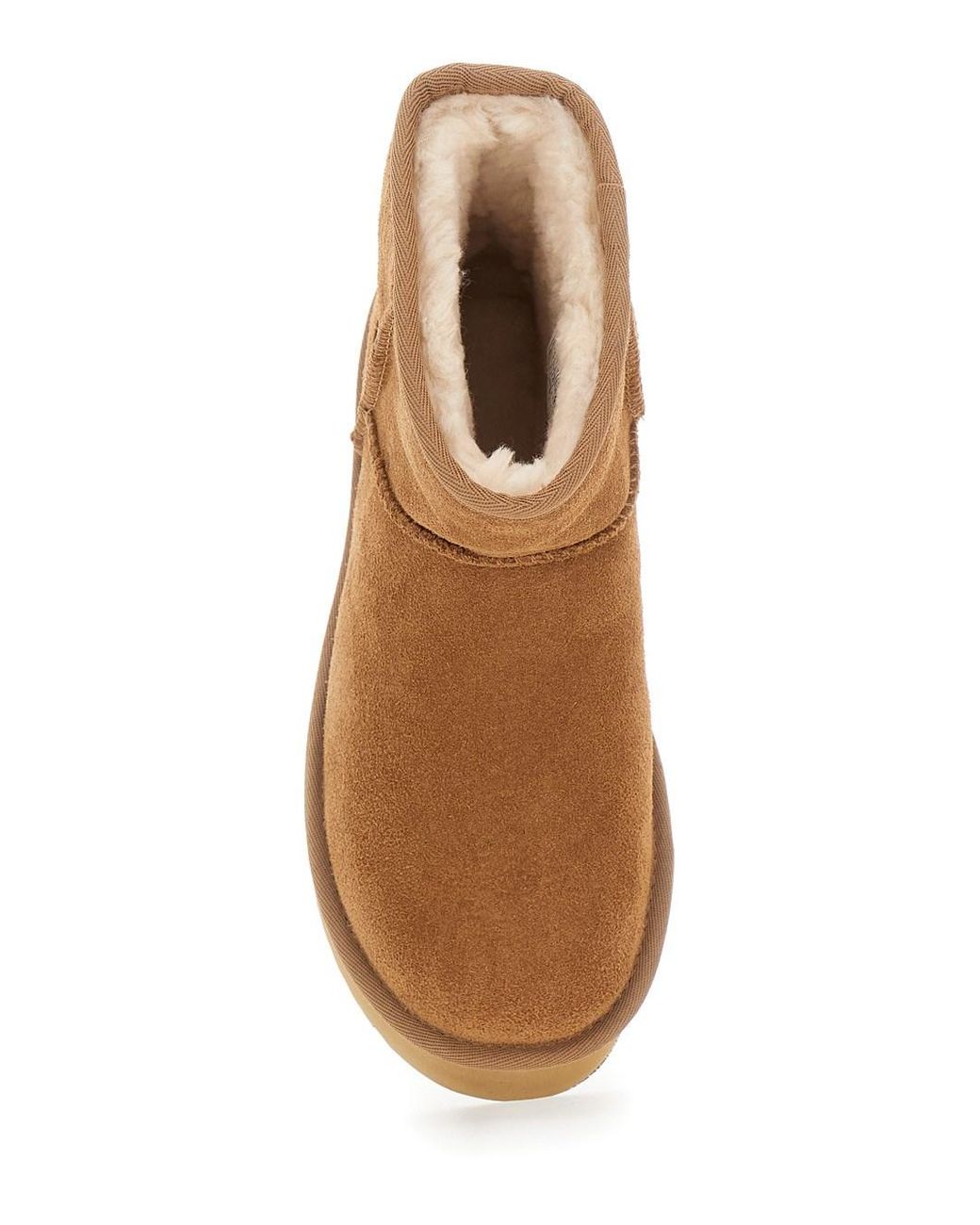 Ugg Brown Classic Mini Platform Ankle Boots Sheepskin; Suede; Fleece