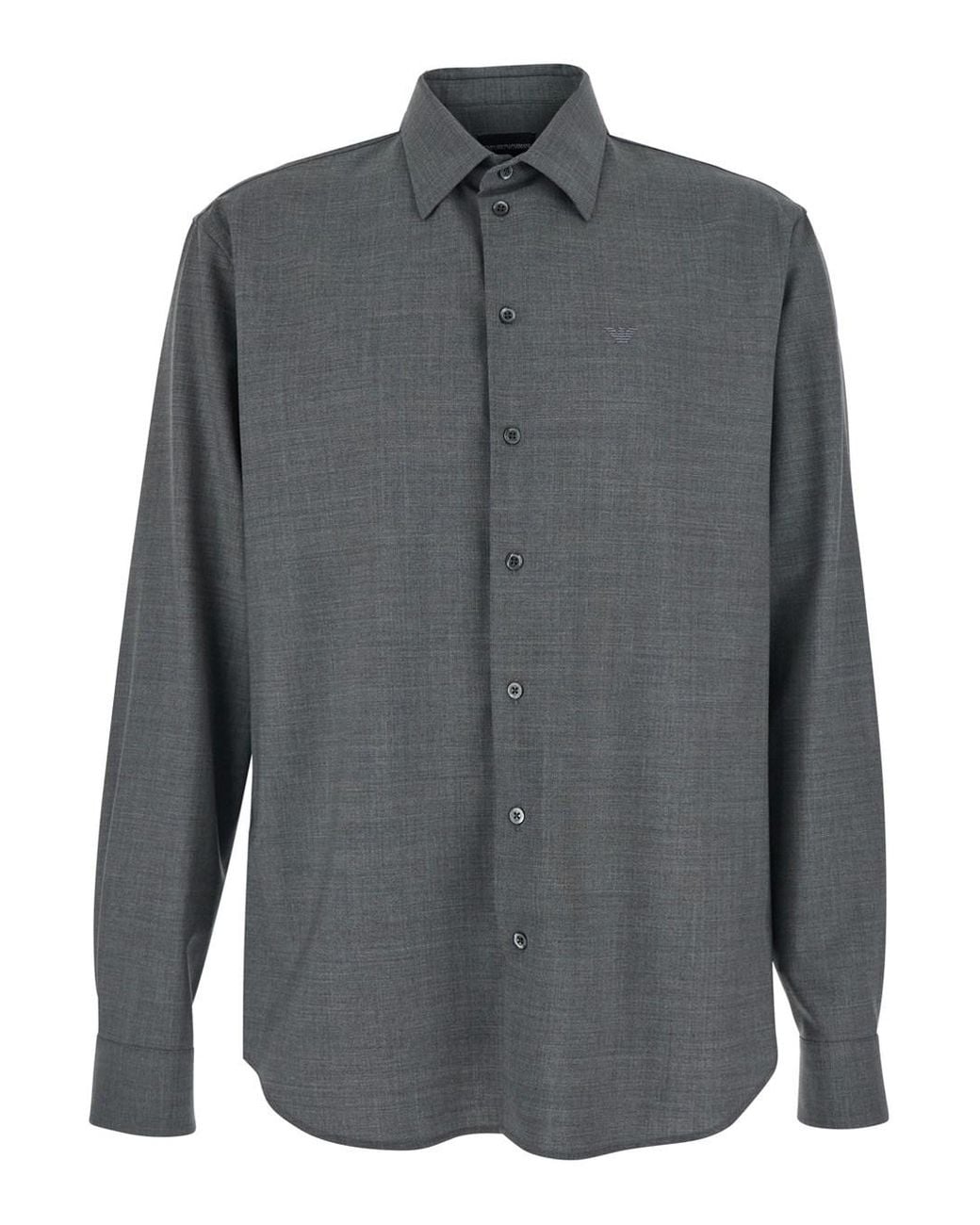 Emporio Armani Gray Shirt With Classic Collar for men