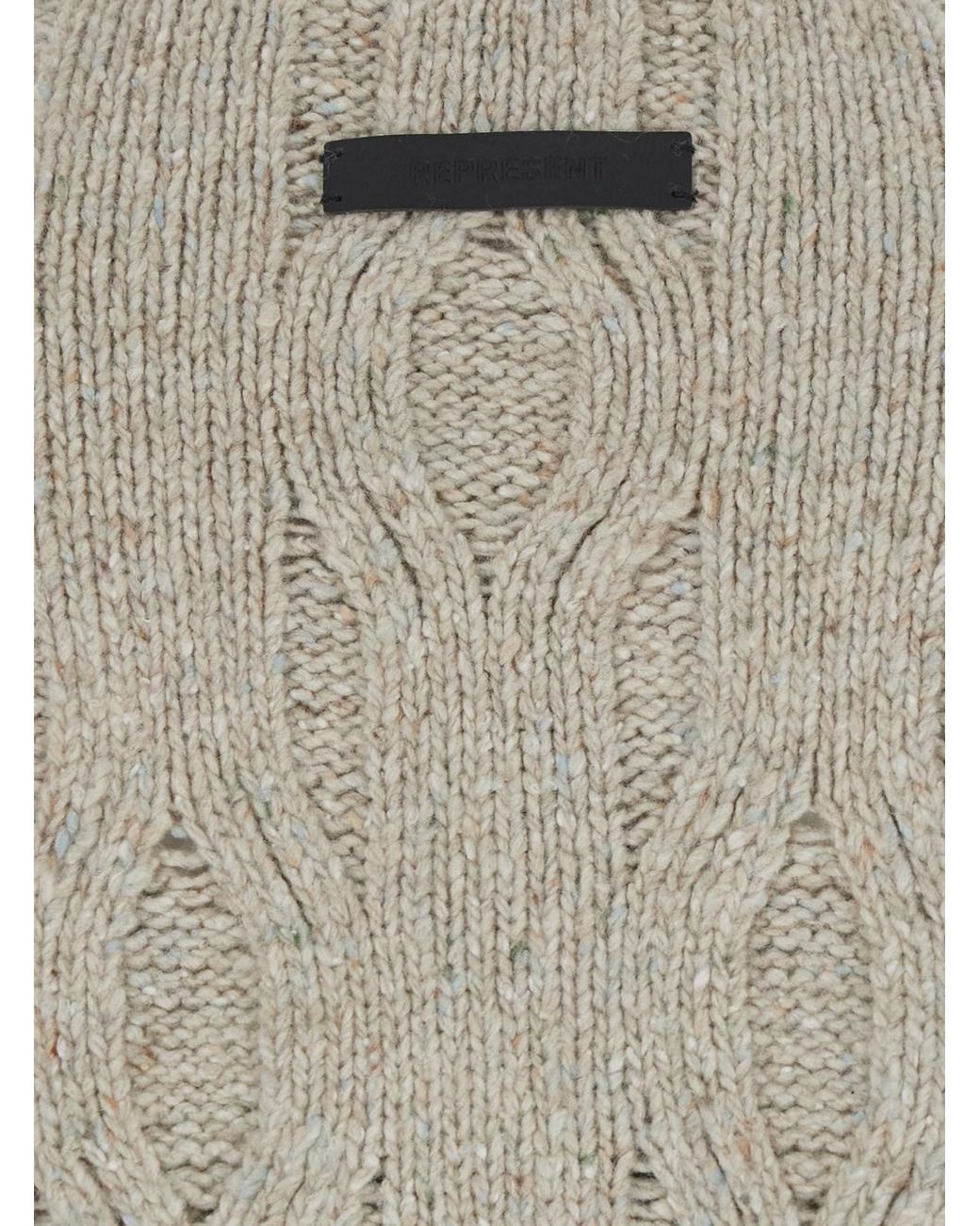 Represent Gray Distress Knit Sweater Acrylic Tops for men