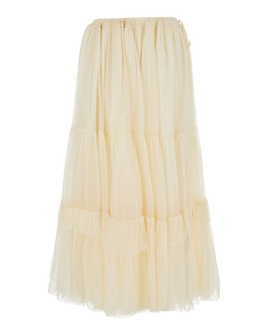 Chloé Natural Silk Skirt With Elegant Details