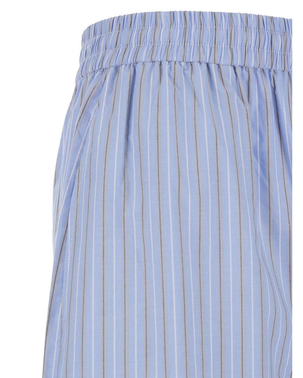 ROTATE BIRGER CHRISTENSEN Blue Pants With Elastic Waist And Striped Design