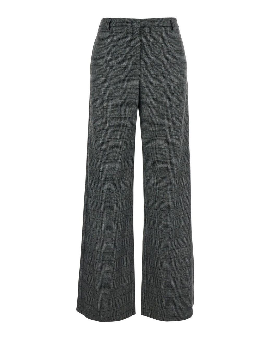 Le Plain Gray Trousers With Striped Motif
