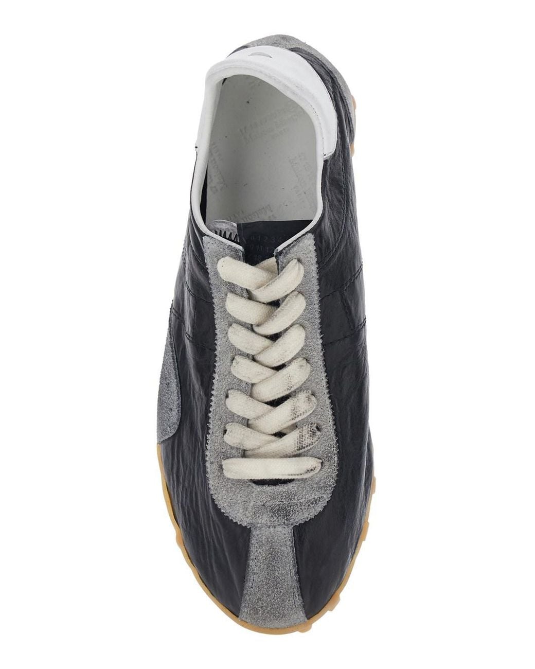 Maison Margiela White 'Sprinters' Sneaker With Insert Design And Notched Sole