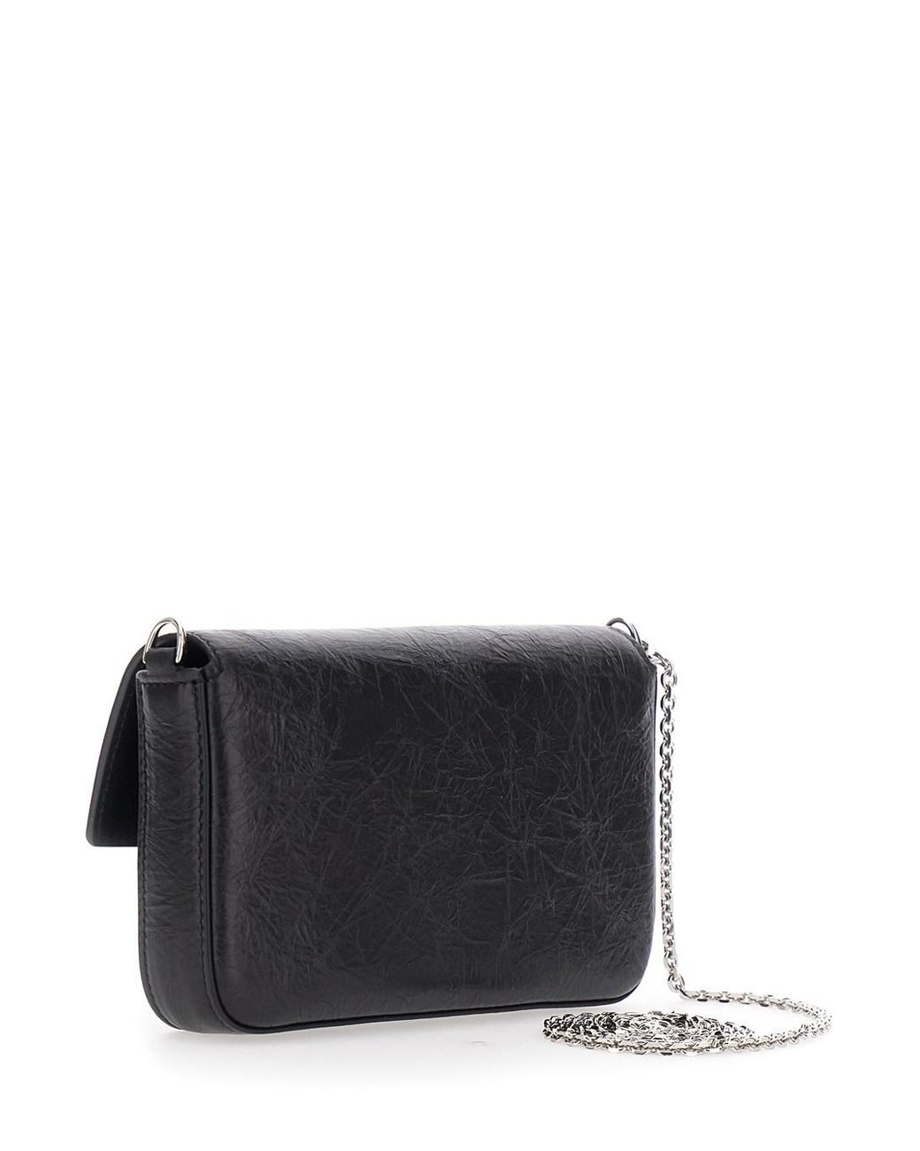 Fendi Black Crossbody Bag With Chain Strap And Ff Plate On The Front I