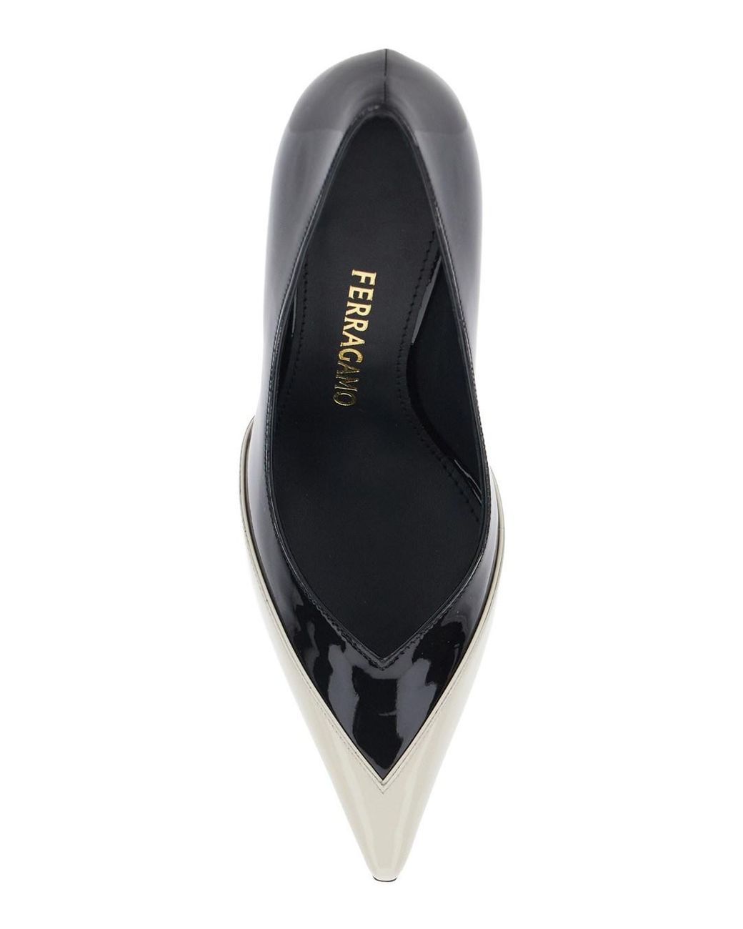 Ferragamo Black Color Block Pumps