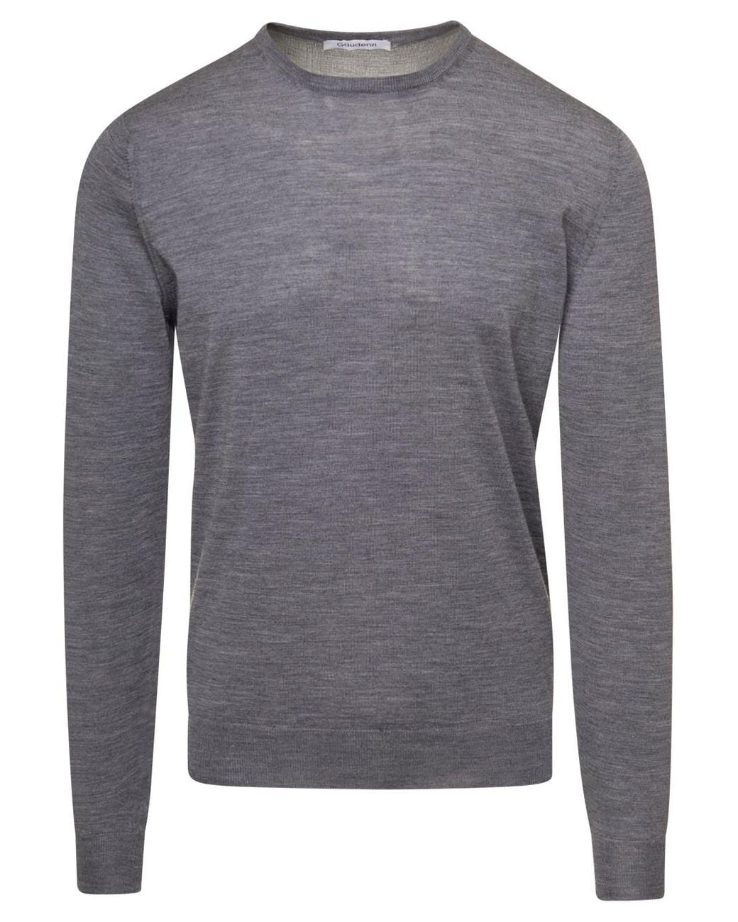 GAUDENZI Gray Crew Neck Cashmere Sweater With Long Sleeves for men