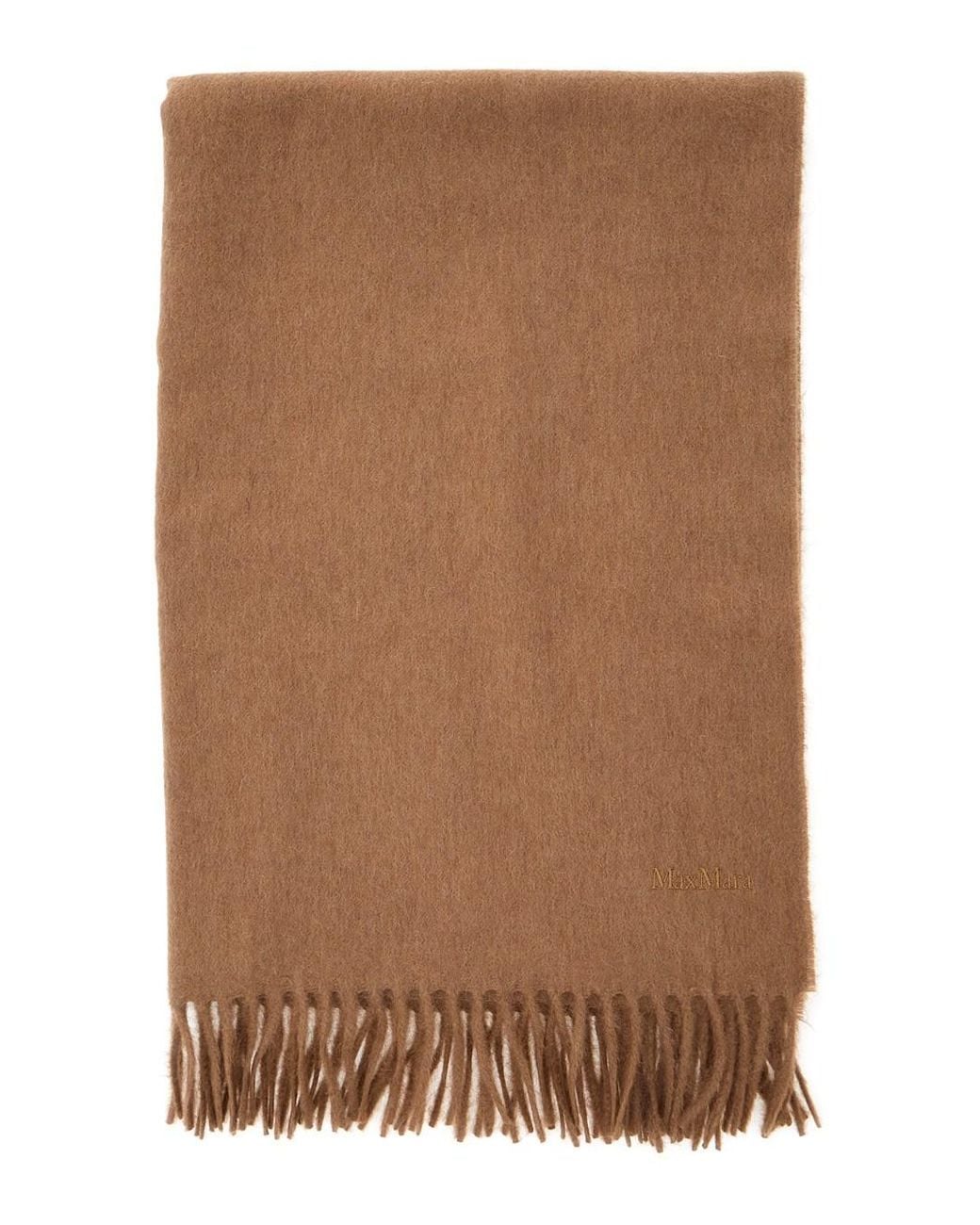 Max Mara Brown Tartan Scarf With Elegant Details