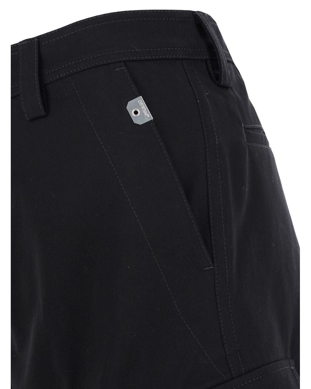 Off-White c/o Virgil Abloh Black Cargo Shorts With Belt Loops for men