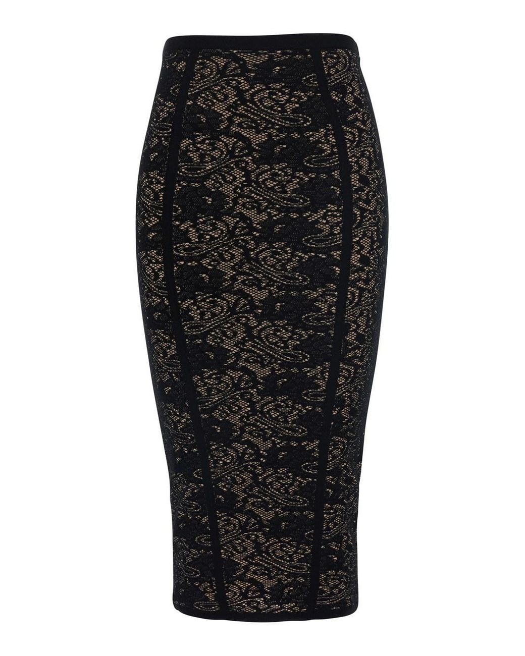 Elisabetta Franchi Black Lace Knit Skirt Viscose
