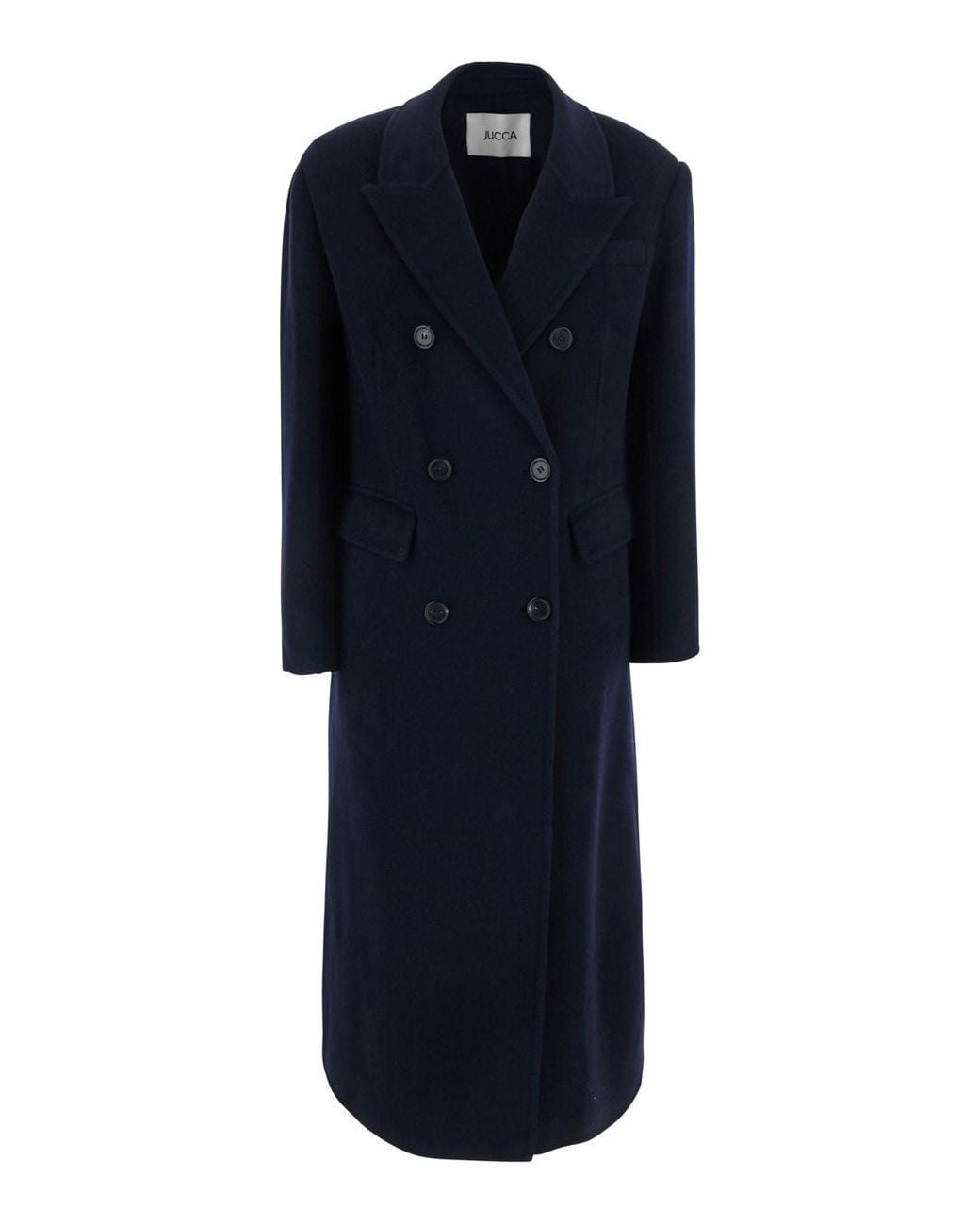 Jucca Blue Double-Breasted Coat With Notched Revers