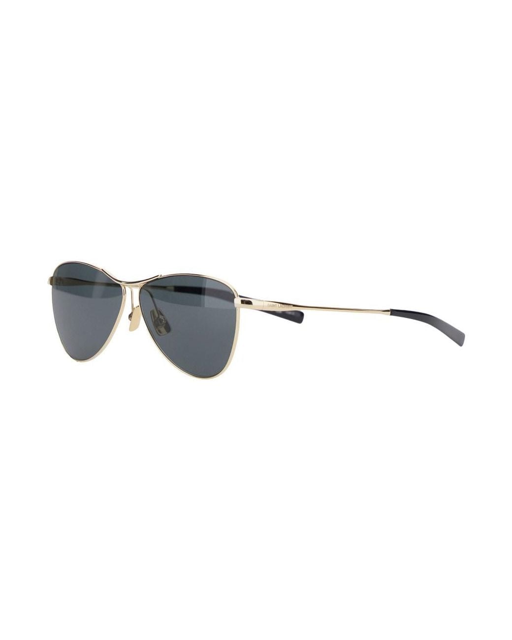 Saint Laurent Metallic Tone Sunglasses With Engraved Logo Metal