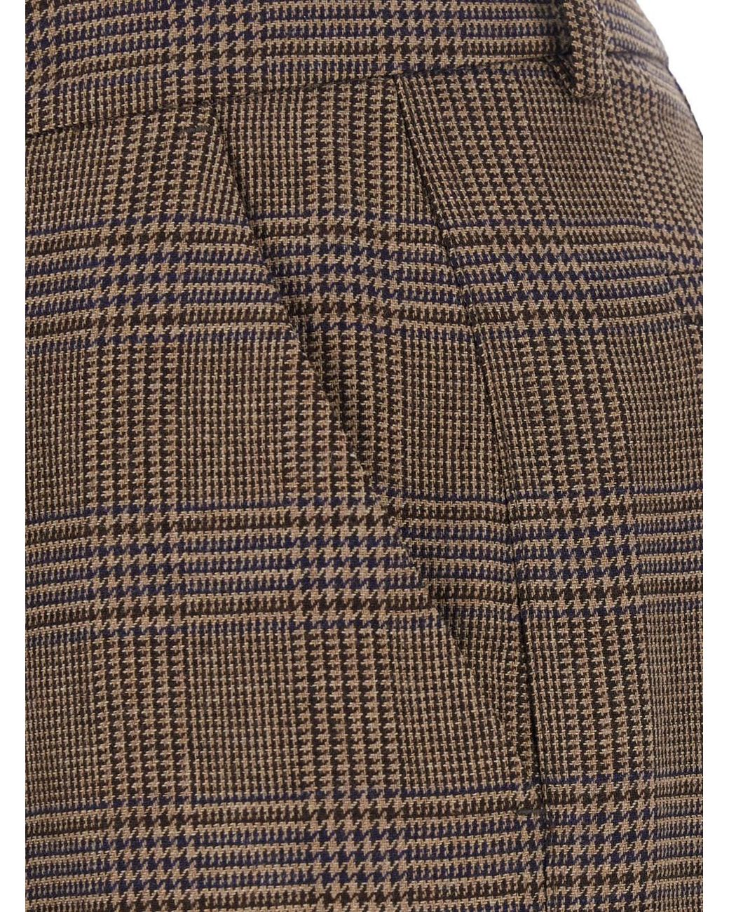 P.A.R.O.S.H. Brown Pants With All-Over Stripe Motif