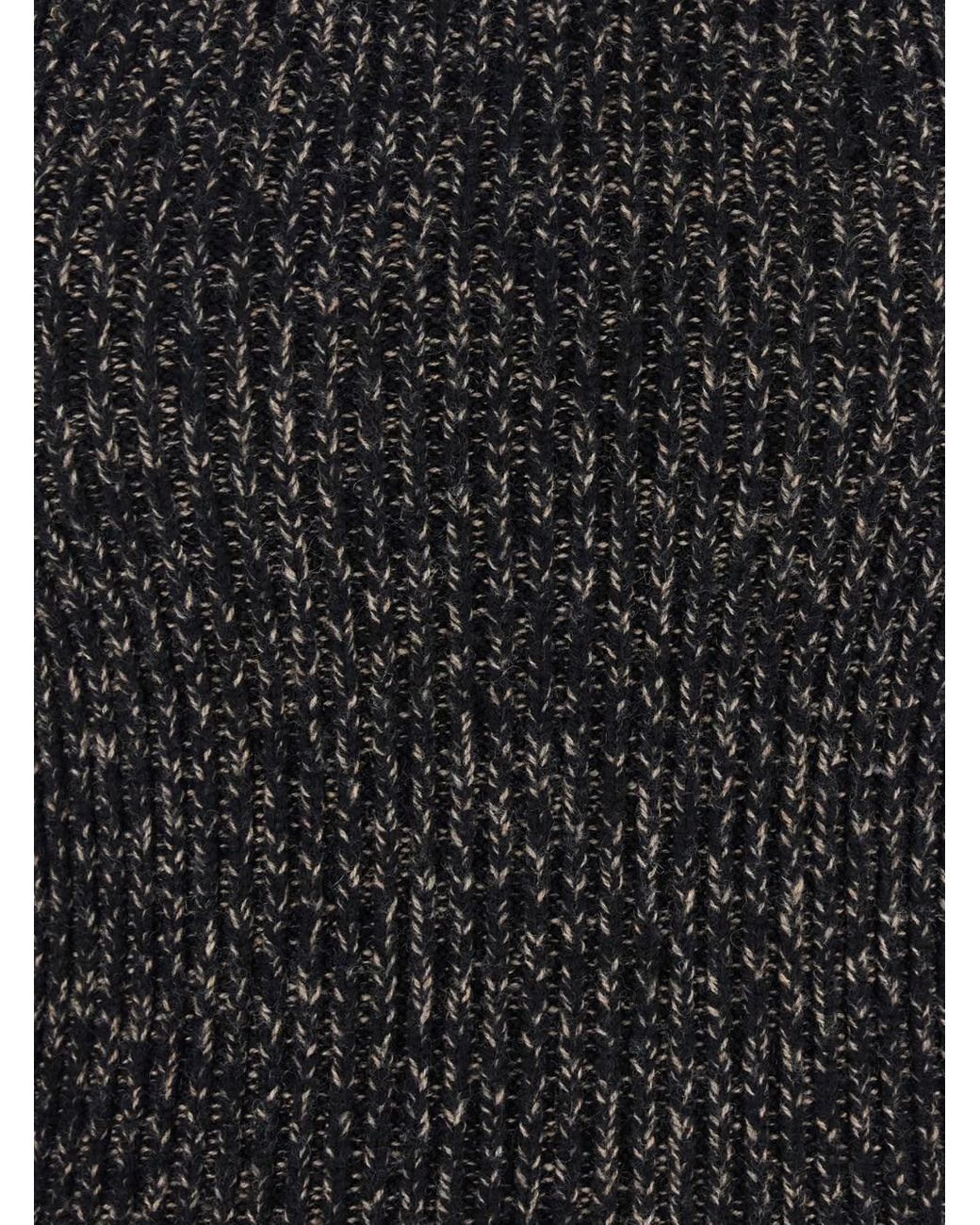 Max Mara Black Turtleneck Sweater With Ribbed Design Wool Tops