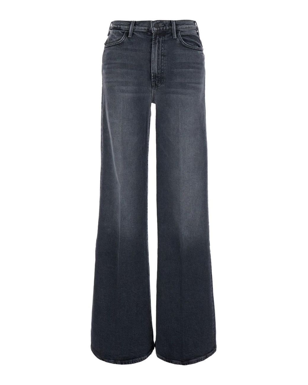 Mother Blue 'The Hustler Roller Sneak' Jeans With Logo Embroidery On T