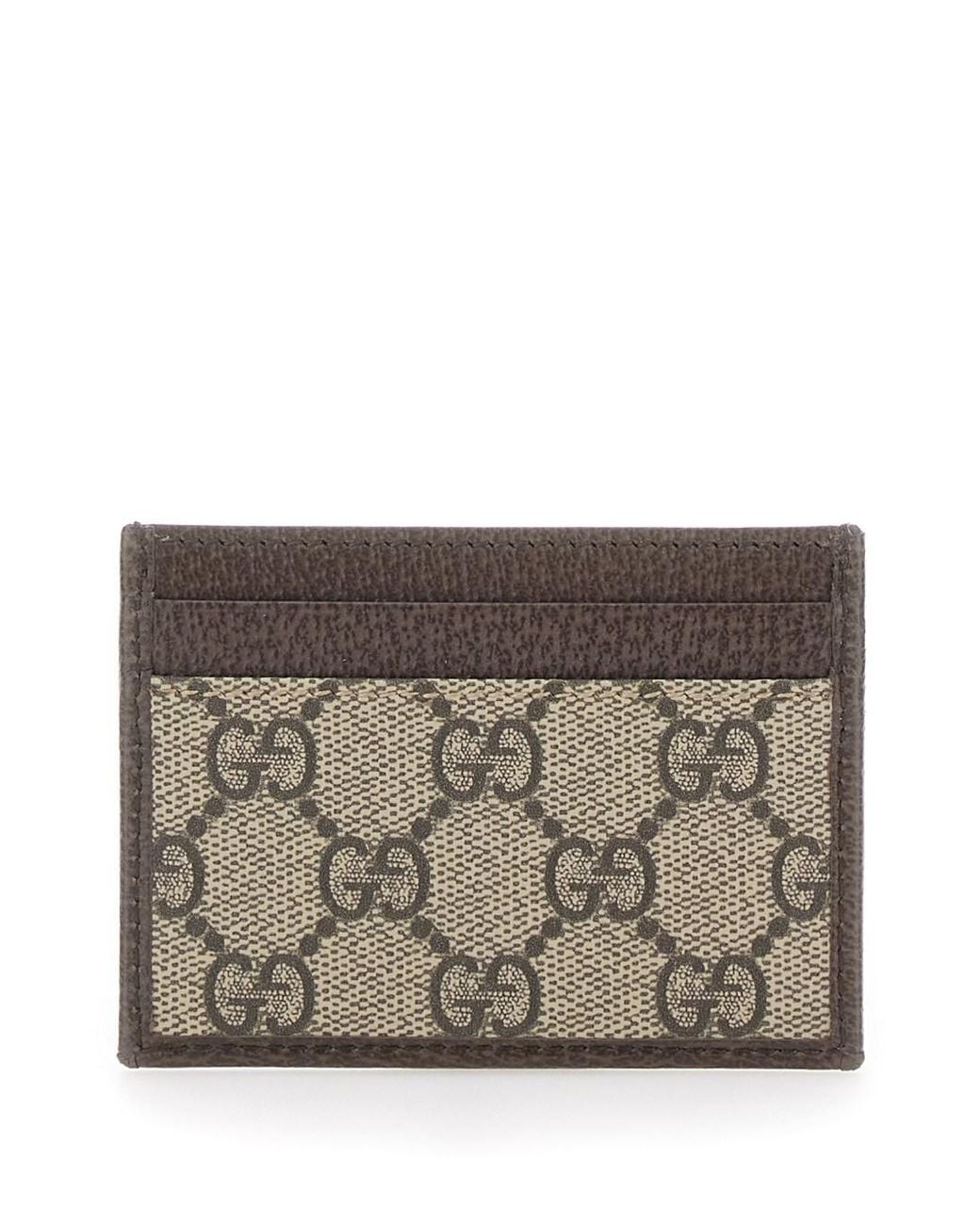 Gucci Gray Card Holder Ophidia Leather Polyurethane Accessory