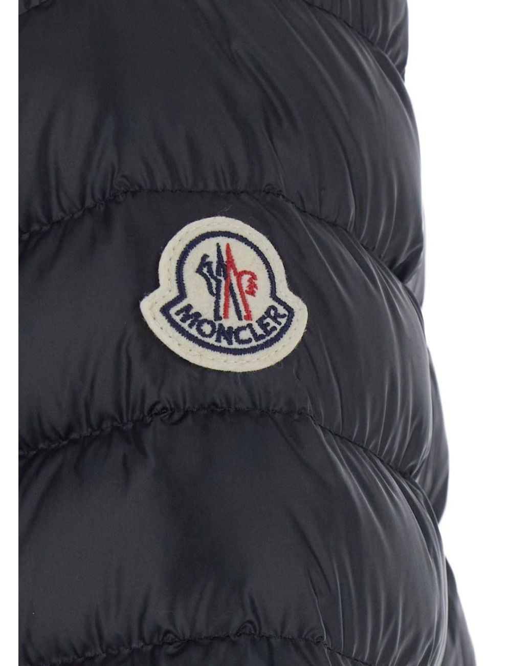 Moncler Black 'Igel' Down Jacket With Logo Patch On The Sleeve