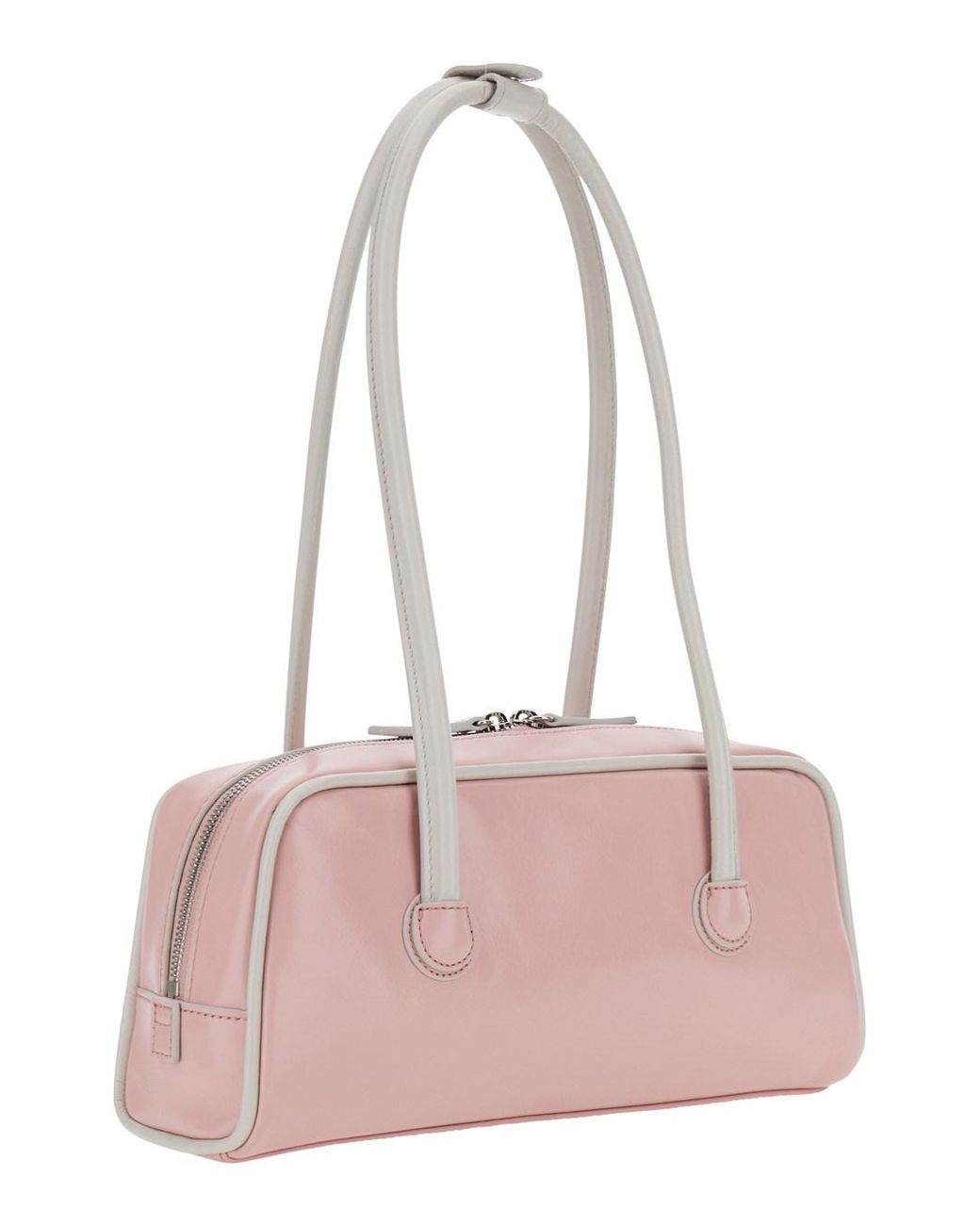 MARGE SHERWOOD Pink 'Baguette' Shoulder Bag With Logo Lettering On The