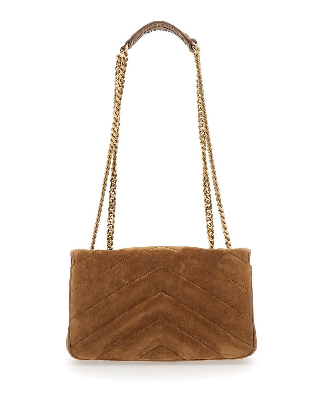 Saint Laurent Brown Small Loulou Chain Bag 7 Suede Satin Calf