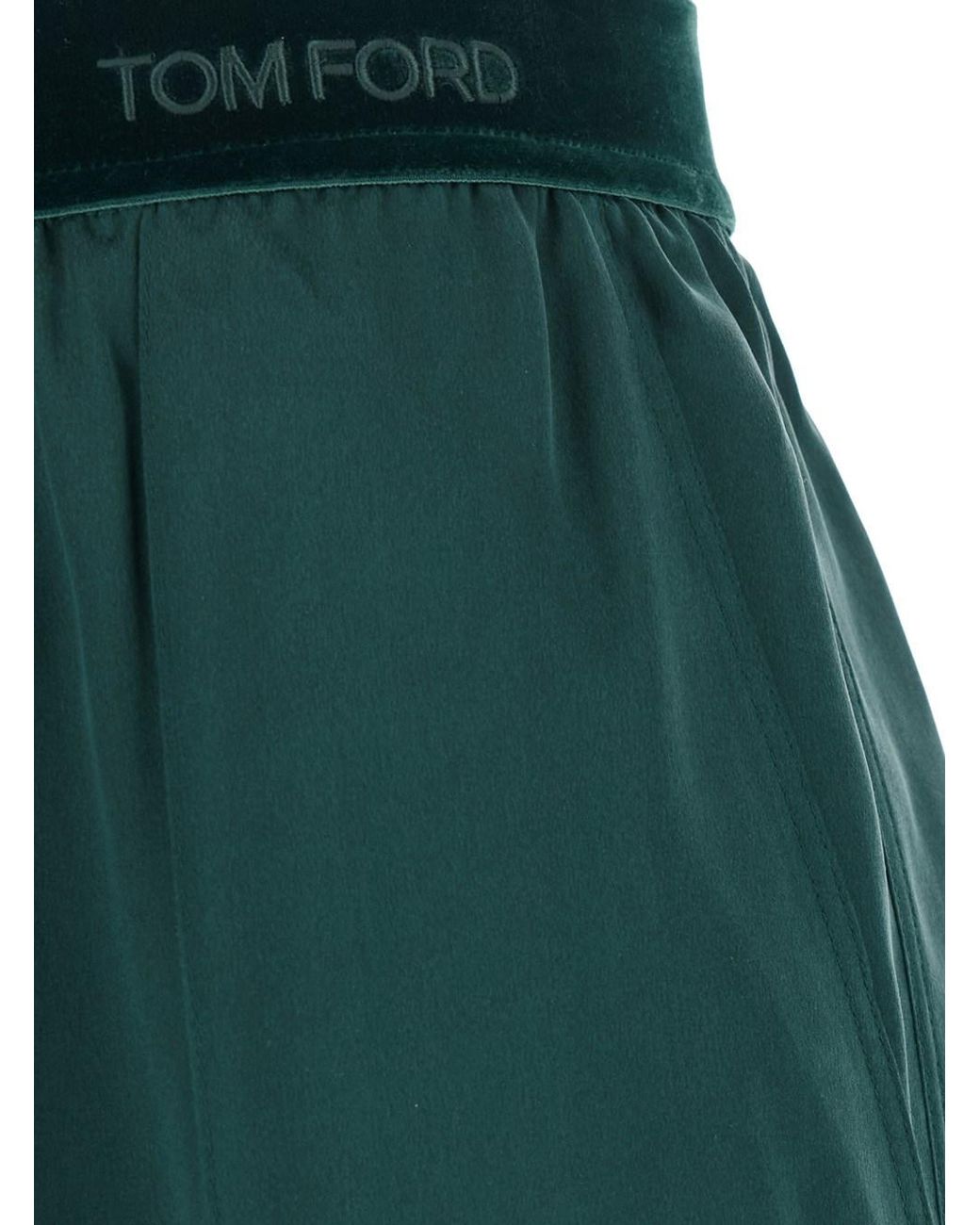 Tom Ford Green Pants With Elasticated Waist With Logo Lettering