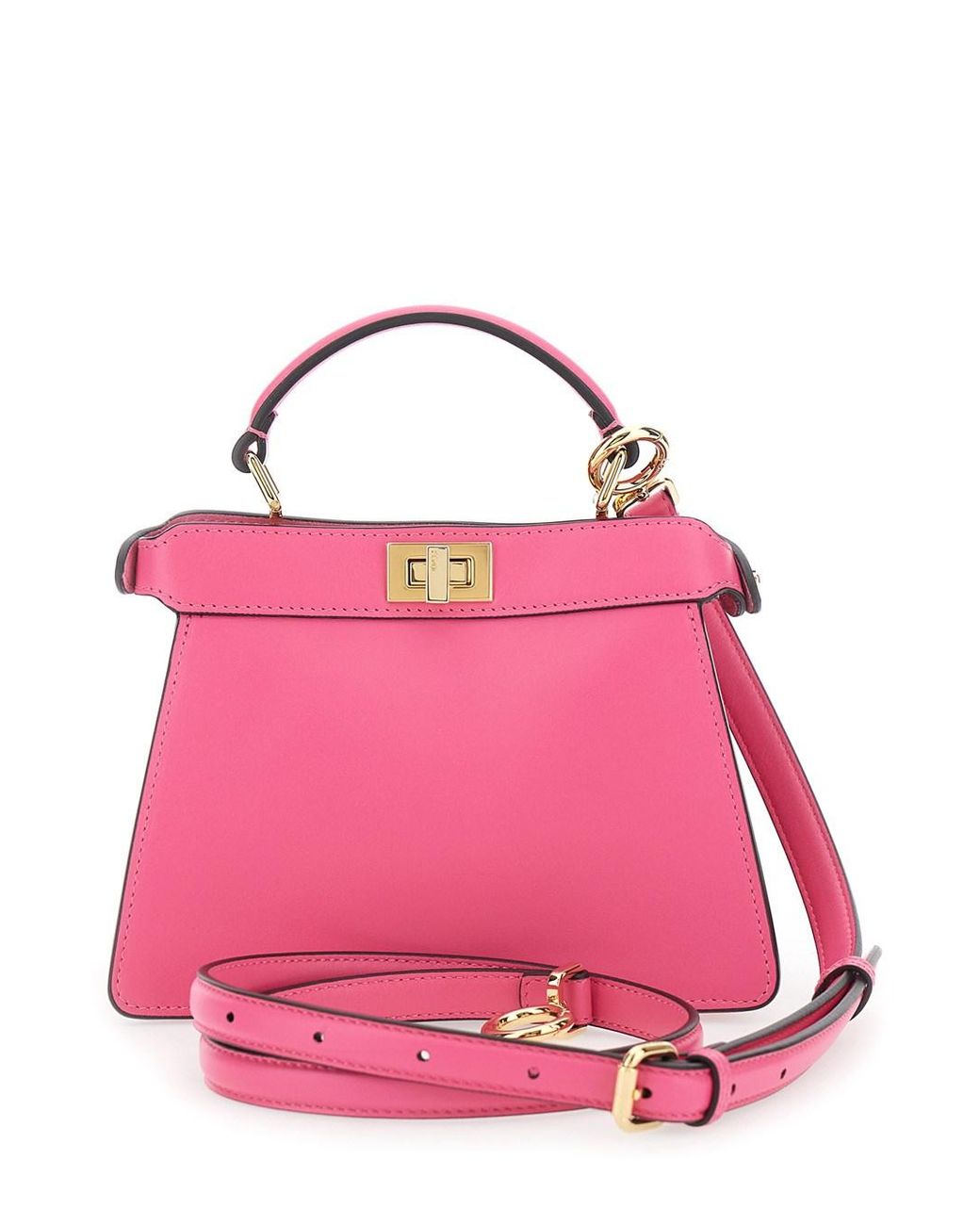 Fendi Pink Handbag 'Peekaboo Iseeu Petite' With Turn Lock