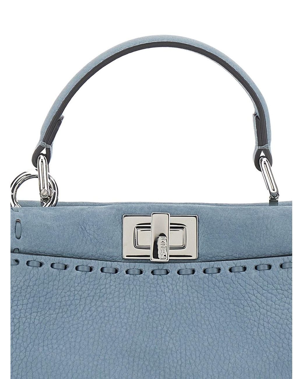 Fendi Blue "Peekaboo" Crossbody Bag