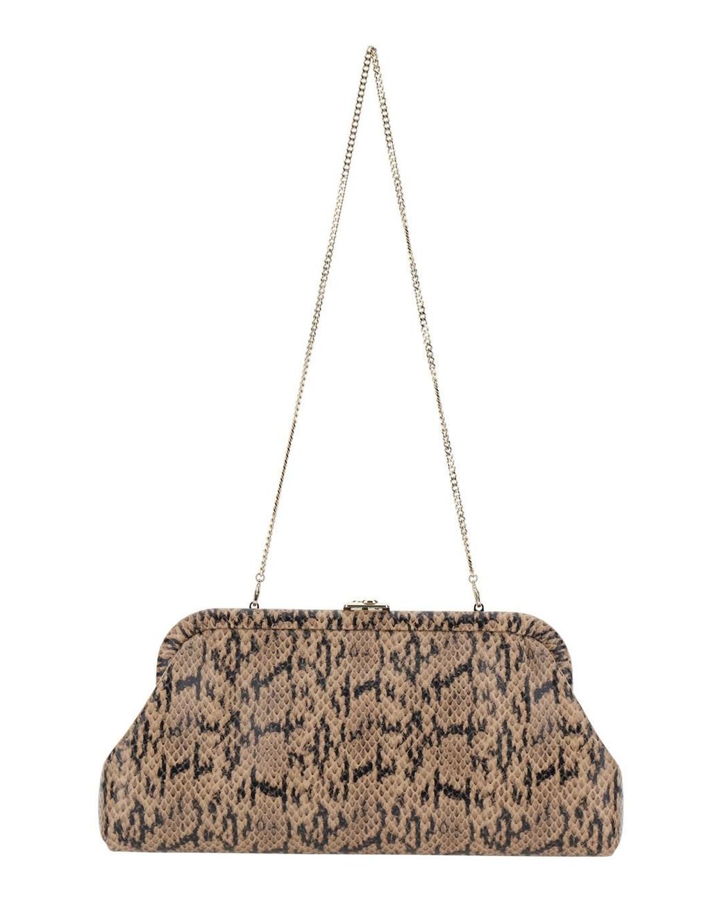 Jimmy Choo Natural Emmie Kigali Snake Printed With Brass Details And For Calf Clutches Pochettes