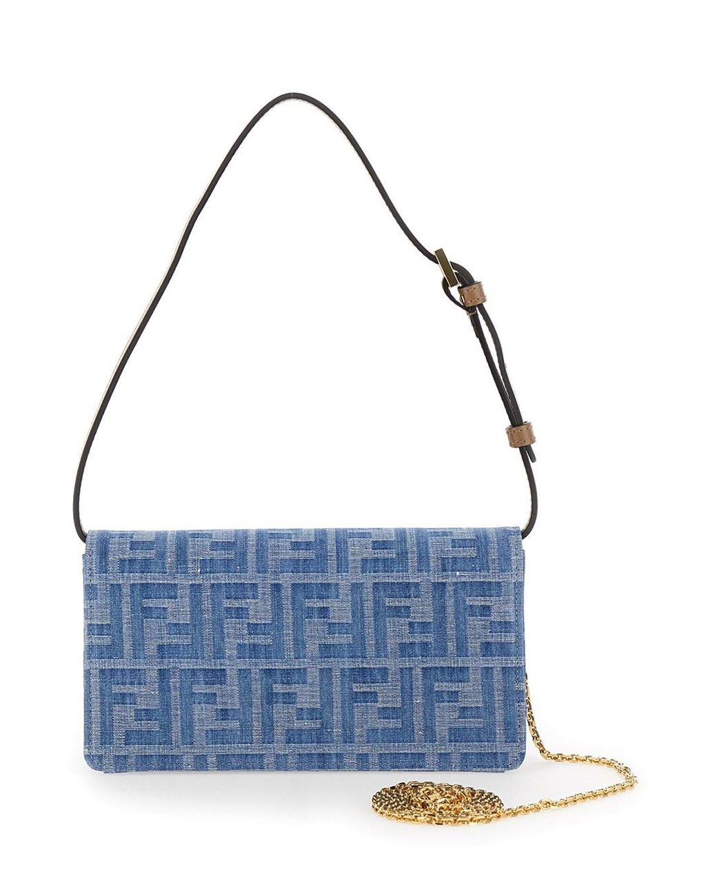 財布・小物その他 FENDI 'Baguette' wallet on chain Light Blue Wallet On Chain Baguette Leather Light blue | Fendi