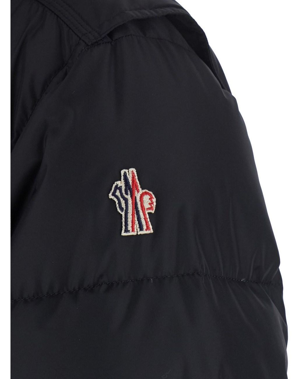 Moncler Blue 'Kasanka' Down Jacket With Hood With Drawstring And Logo Patch On The Sleeve for men