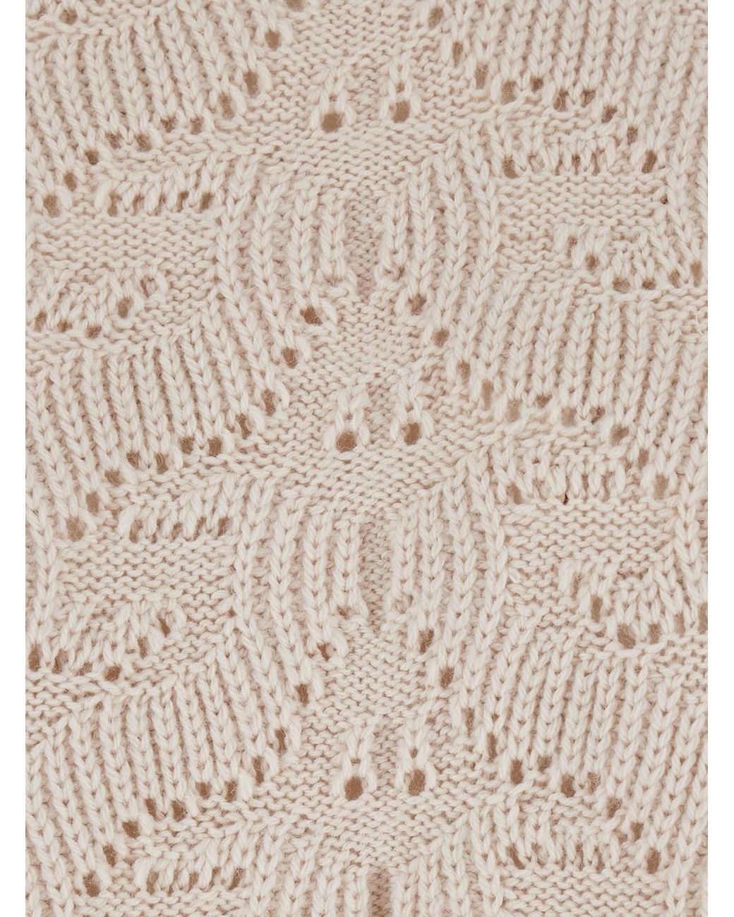 Etro White High-Neck Sweater With Wide Short Sleeves