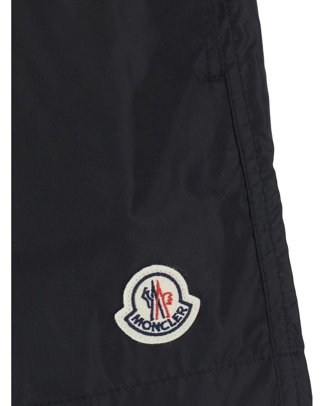 Moncler Blue Swim Shorts With Elasticated Waist And Logo Patch On The for men