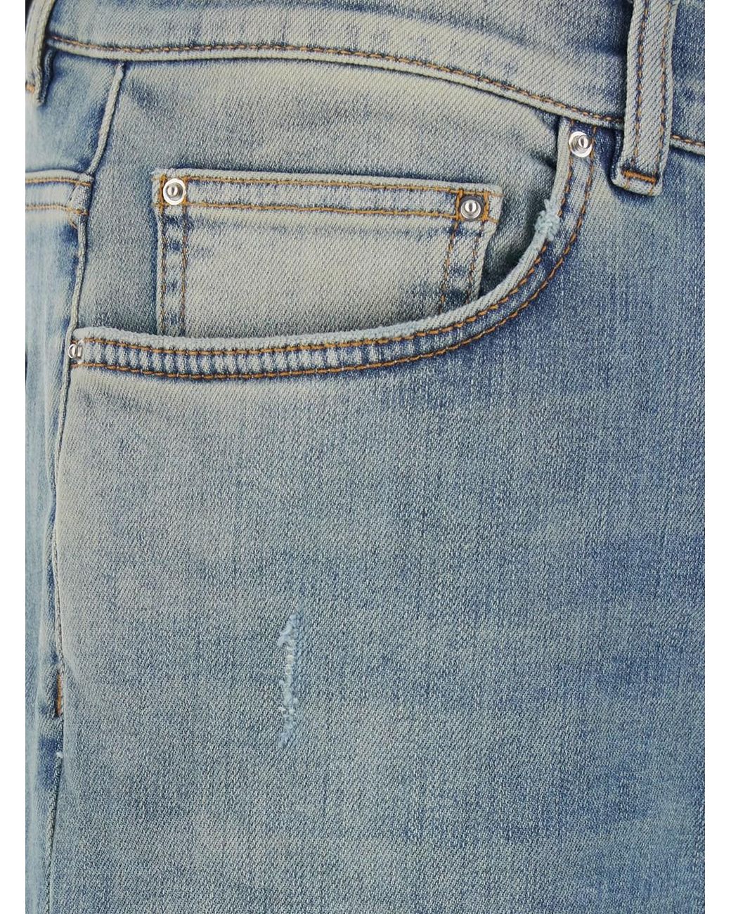 Amiri Blue Light Jeans With Ripped Details And Faded Design for men