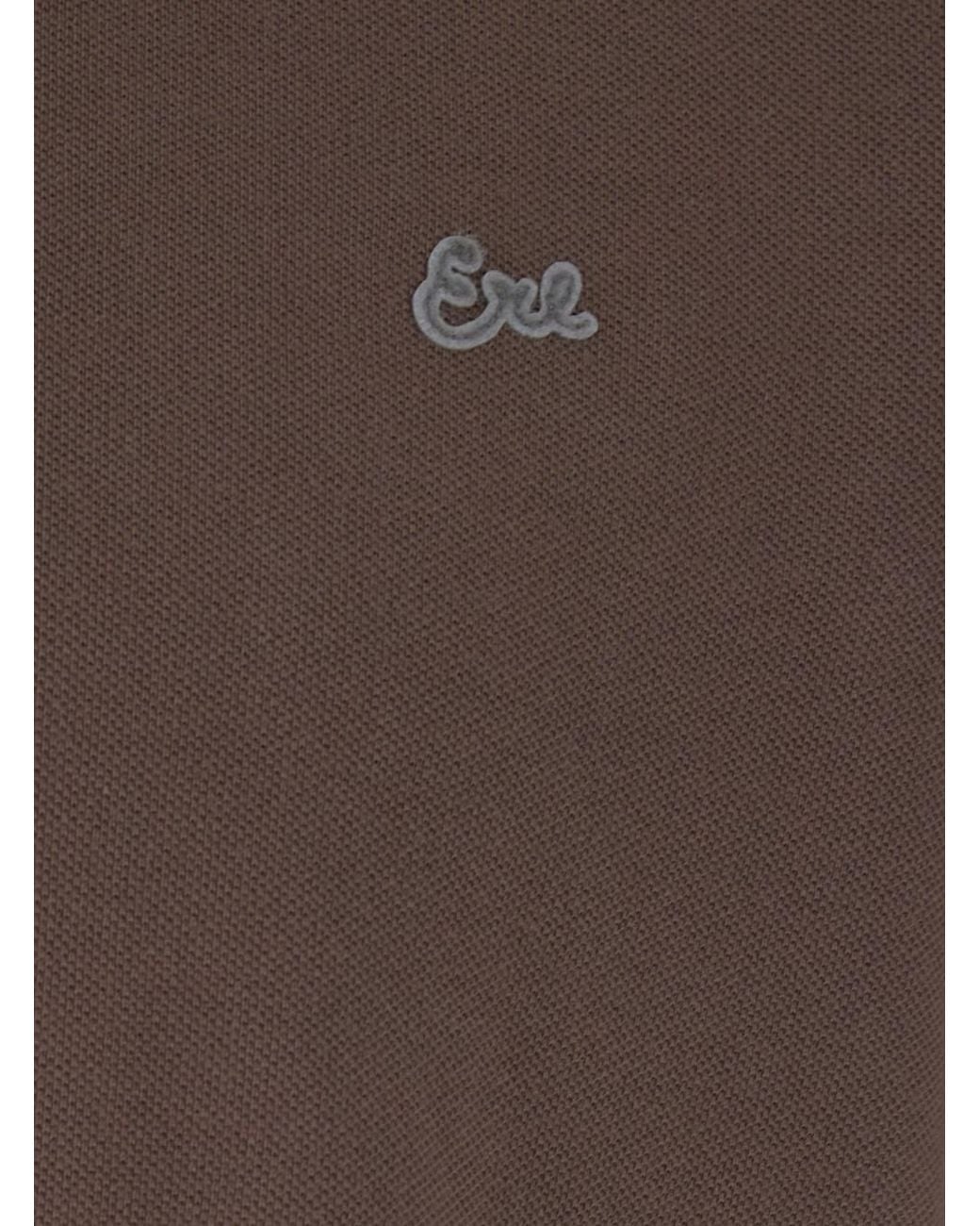 ERL Brown Polo Shirt Classic Collar for men