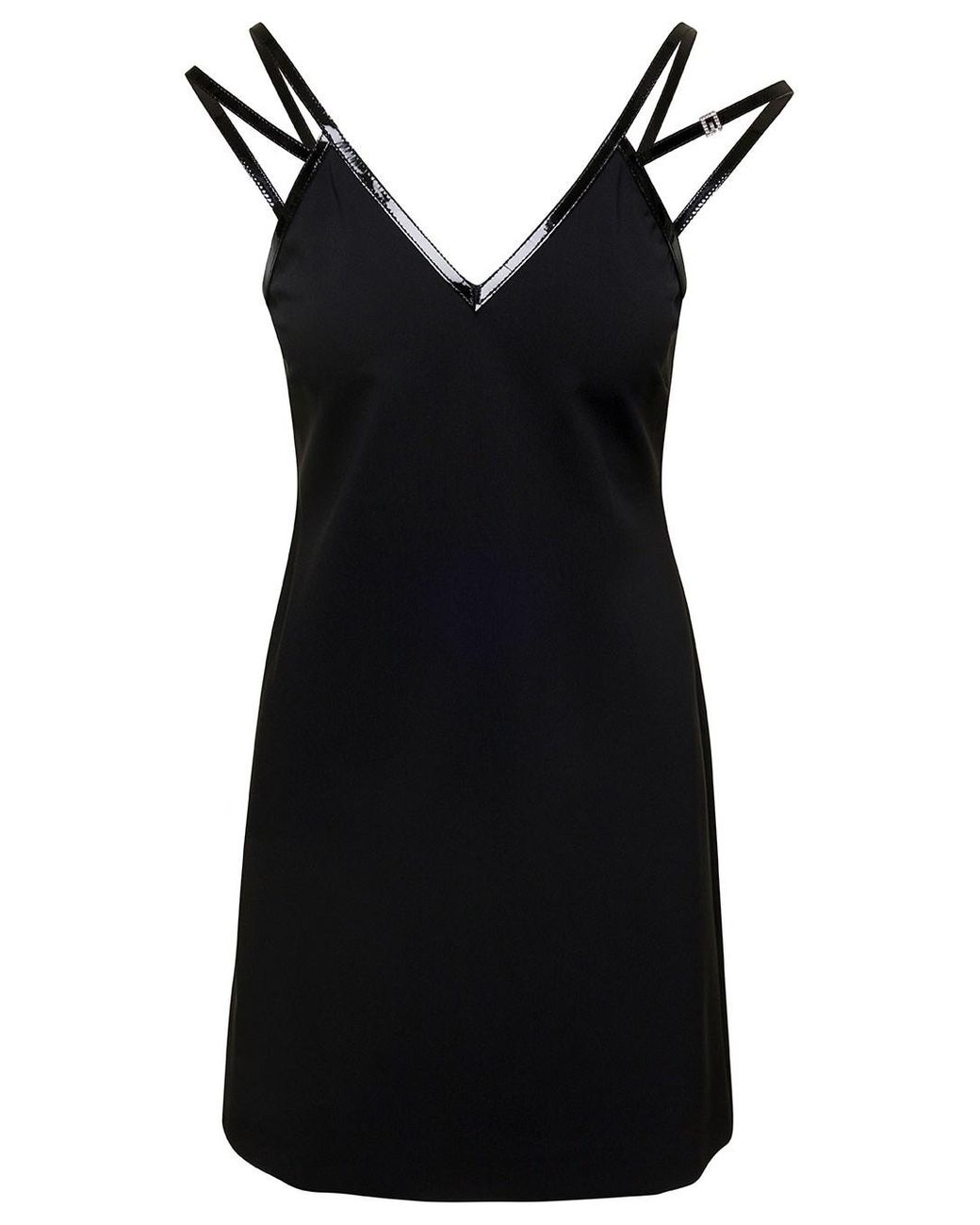 Gucci Black Viscose Jersey Mini Dress With Crystal G Square