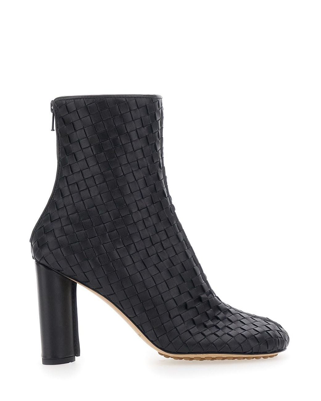 Bottega Veneta Black Charry Zipped Ankle Boot High Heel
