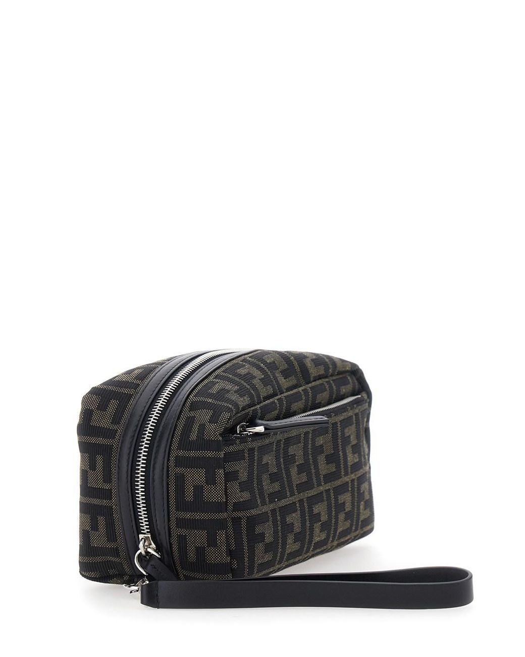 Fendi Black Pouch With Wrist Strap for men