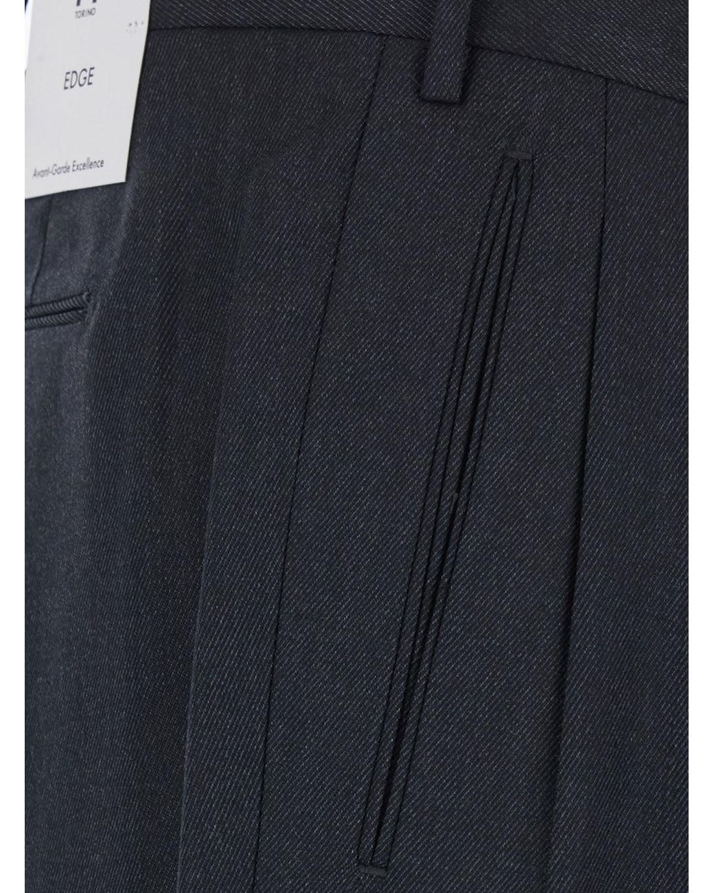 PT Torino Blue Pants With Belt Loops And Front Pleats for men