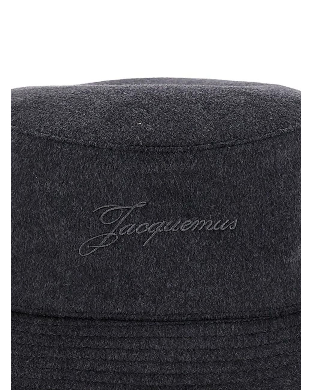Jacquemus Blue 'Le Bob Cachemiro' Bucket Hat With Logo Lettering Embroidery On The Front And Ribbed Brim for men