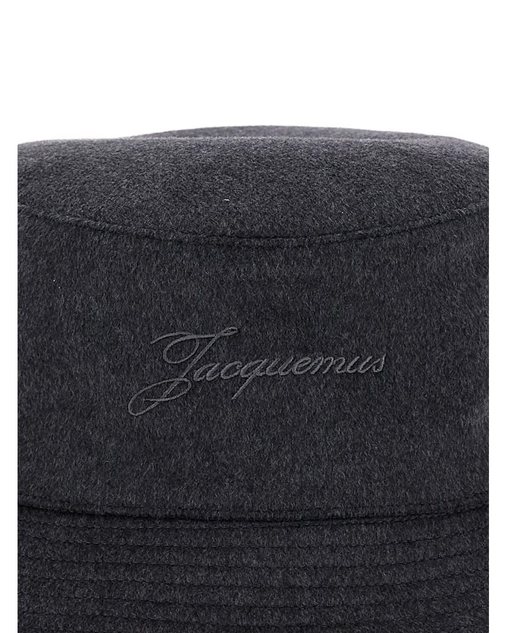 Jacquemus Blue 'Le Bob Cachemiro' Bucket Hat With Logo Lettering Embroidery On The Front And Ribbed Brim for men
