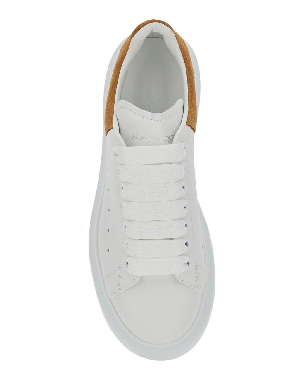 McQueen White Whire Low Top Sneakers With Logo Lettering On The Heel