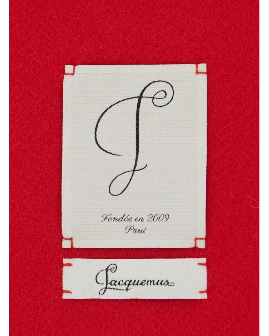 Jacquemus Red The Horsebit Scarf With 100% Virgin Wool
