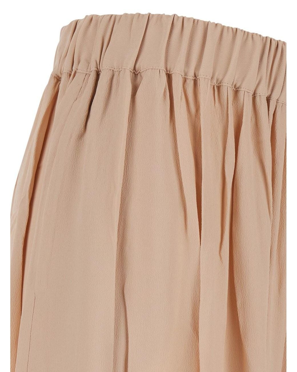 ANDAMANE Natural Pants With Elastic Waist And Knots