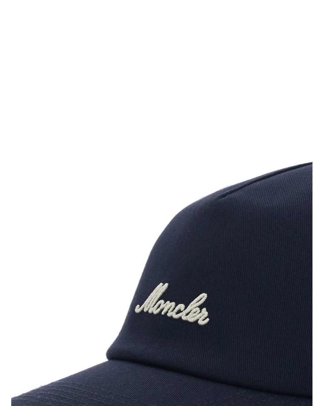 Moncler Blue Baseball Cap With Logo Lettering On The Front for men